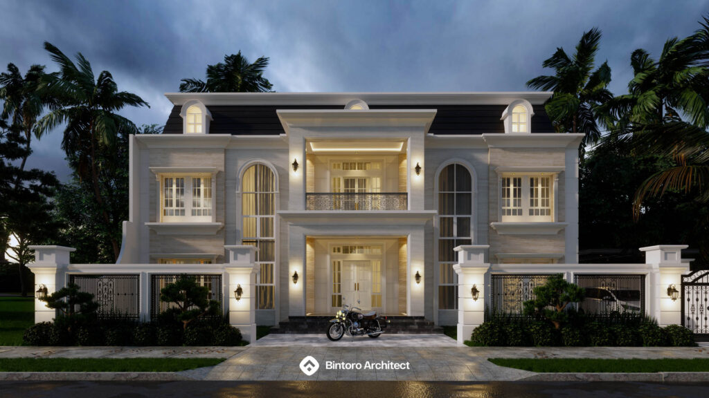 Klasik Mediterania Rumah Mewah 1 Lantai